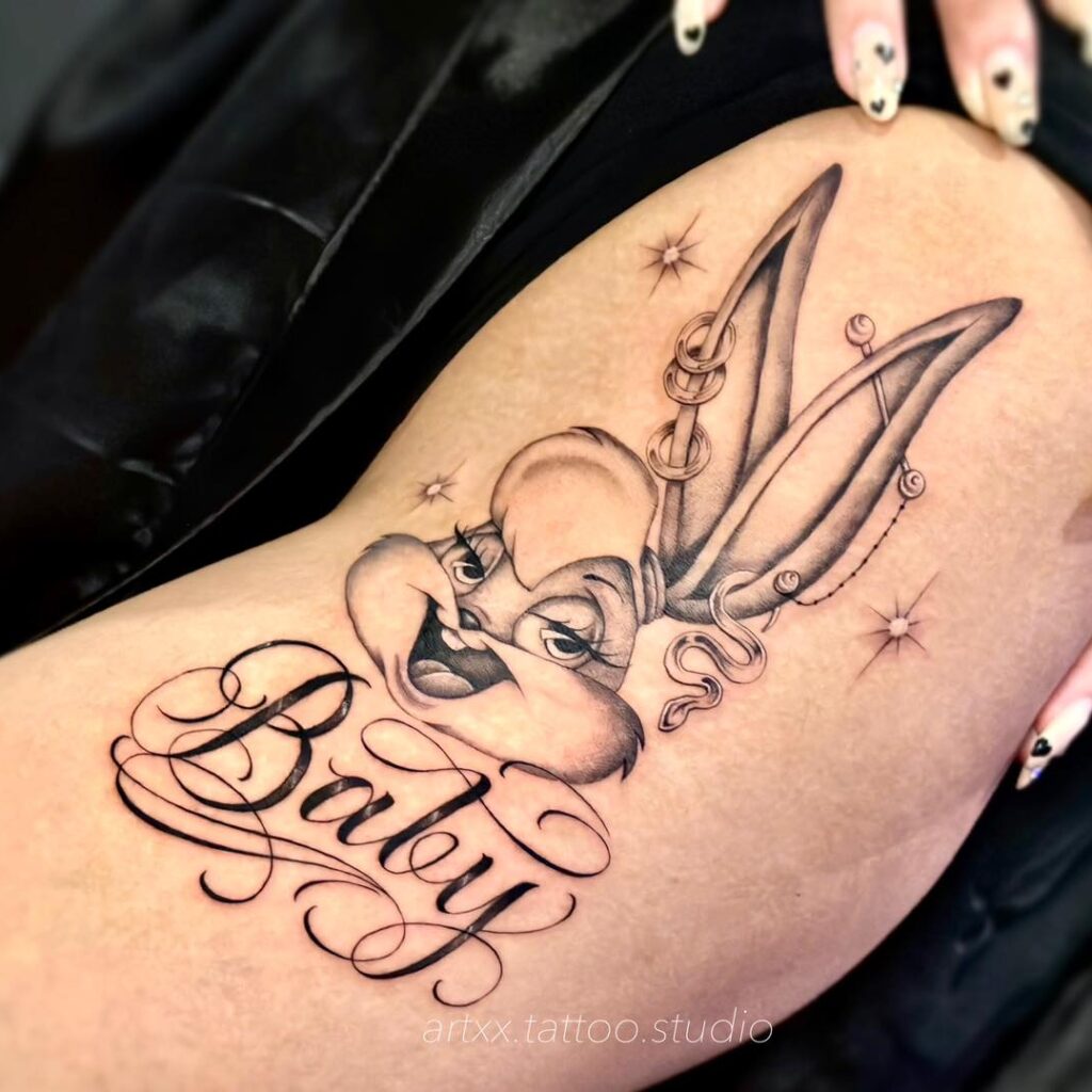 black and white tattoo
