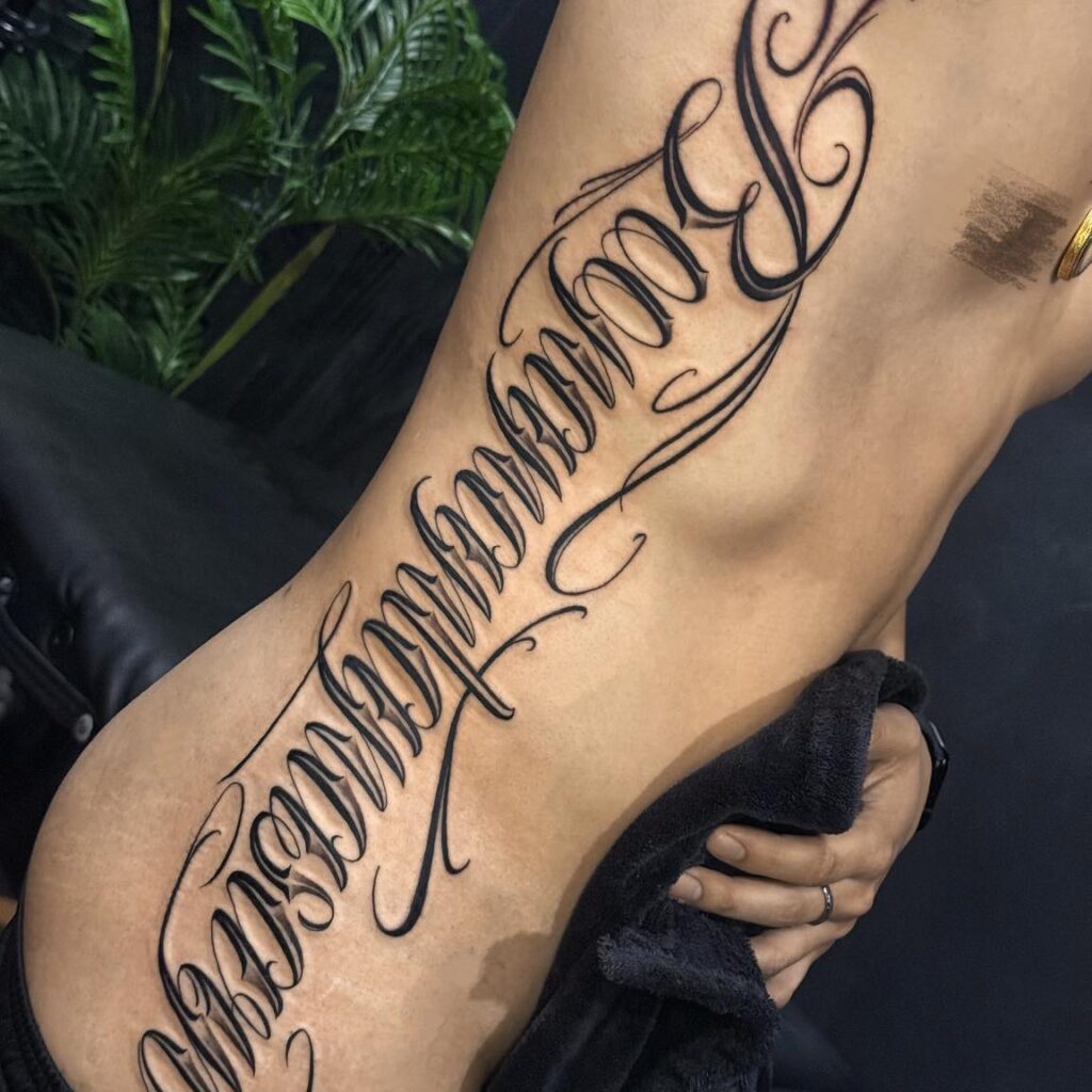 custom lettering tattoo