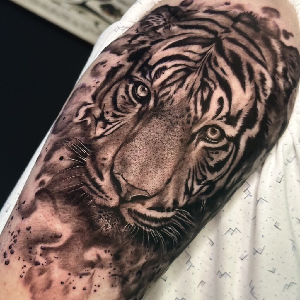 realistic tiger tattoo